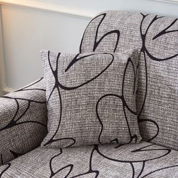 Pillow Case string printed Stretch Elastic cushion cojines decorativos para sofa Capa Almofada coussin salon housse cous 220623