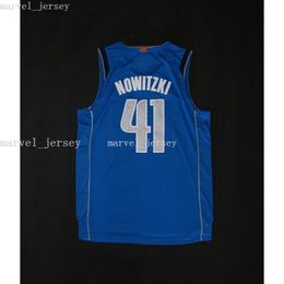 Stitched custom 2018 Dirk Nowitzki #41 blue basketball jersey women youth mens jerseys XS-6XL NCAA