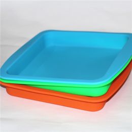 boxes silicone square deep tray trays 8"X8" food grade silicon pans container concentrate nectar dabber tool