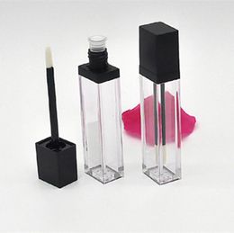 7ML Clear Square Plastic Lip Gloss Tubes Empty Lipgloss Sample Container Cosmetic Lip Glaze Packaging