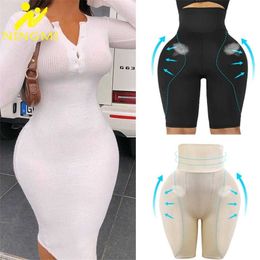 NINGMI Butt Lifter Control Panties Body Shaper Fake Pad Foam Padded Hip Enhancer Underpants Female Shapewear Hourglass 220125