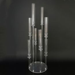 Decoration Clear Acrylic Cylinder Pedestal Stand Set Decorative Centrepiece For Home Or Wedding senyu775