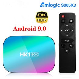 HK1 BOX 8K 4GB 128GB TVBox Android 9 Amlogic S905X3 1000M Wifi 4K GooglePlay Set topbox