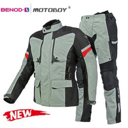 Motorcycle Apparel MOTOBOY Waterproof Jacket Autumn Winter Motocross Racing Diving Pants Riding Suit With CE Protector