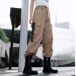 Women's Pants & Capris Spring Autumn Hip Hop Women Black Khaki Loose Fit Bib Overall Casual Style Closing Foot Couples Trousers INS Same Par