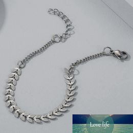 Simple Wheat Stainless Steel Bracelet for Woman Girls Chain Bracelet Birthday Anniversary Gift Fahion Jewelry Dropship