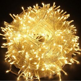 LED String Light 10M 20M 30M 50M 100M AC220V Xmas Holiday Light Waterproof Christmas Lights 9 Colours Decoration Lamp Y201020