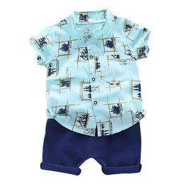 Toddler Baby Boys Clothes Sets Printing T Shirt +Shorts Pants For 1 2 3 4 Years For Summer Boys Clothing Outfits Suit G220310