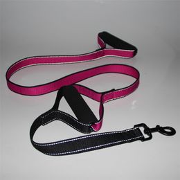 New popular double handle pvc cotton sleeve comfortable and beautiful safety leashes three Colours pet dog Training collar leash LJ201109