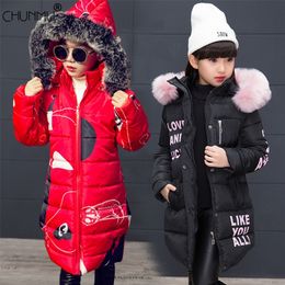 New Girls Warm Winter Coat Artificial Fur Fashion Kids Hooded Jacket Coat for Girl Outerwear Girls Clothes 3-12 Years LJ200828