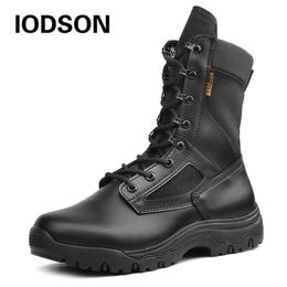 Outdoor Desert Military Tactical Boots Special Force Army Shoes For Men Lace-up Antum/Spring Combat Ankle Boots Black Beige Y200915