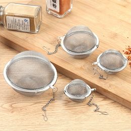 Stainless Steel 304 Mesh Ball Tea Infuser Strainers Filters Diffuser Extended Chain Hook Home Drinkware Tools
