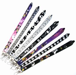 Cell phone Cartoon Lanyard Neck Strap mobilephone Rope Lanyards keychain With Employee Card Rope Buckle 20pcs Small wholesale