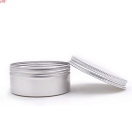 80ml Cream Jar Empty Cosmetic Tin ContainersCandle Lip Balm Spice Metal Containers Screw Thread Lid Lightweight Round 50pcs/lotqualtity