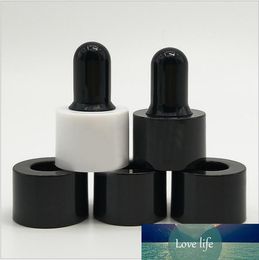 20/410 Smooth White/black Dropper Lid White/black Bulb Glass Tube for Essential Oil /serum Liquid Bottle