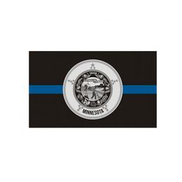 Minnesota Thin Blue Line Flag 3x5 FT Police Banner 90x150cm Festival Gift 100D Polyester Indoor Outdoor Printed Flags and Banners