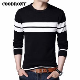 Brand COODRONY Sweater Casual Striped O-neck Pull Homme Autumn Winter Cotton Pullover Men Jersey Hombre Knitwear Shirt C1006 201022 over