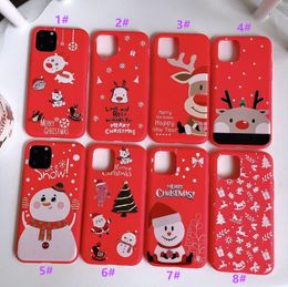 For iPhone12 12mini 12pro max 6S 7 8Plus Xs Xr for SamsungS8 9 10PLUS Note8 9 10plus TPU Soft Case Printed Snowman Santa Claus Bell Reindeer