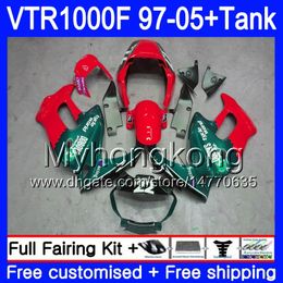 +Tank For HONDA SuperHawk VTR 1000 F 1000F VTR1000 F Bodys Red green hot 56HM.155 VTR1000F 97 02 03 04 05 1997 2002 2003 2004 2005 Fairings
