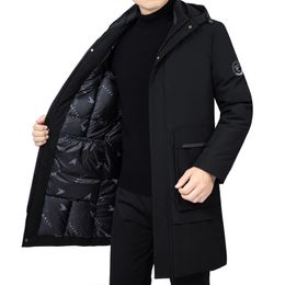 Men Winter Parka mid-Length Detachable hat Warm Jacket Outwear Windproof Coat Hooded Plus size 5XL 201027