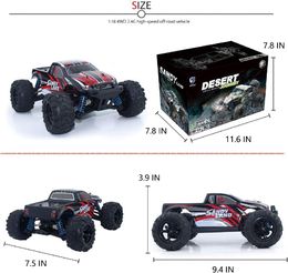 9300 RC Car Toy 1:18 2.4Ghz Radio 4WD Terrain Electric Remote Control Off Road Truck IPX4 Waterproof Fast 30+ MPH RC Vehicle