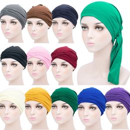 Muslim Hijab Tube Turban Inner Scarf Underscarf Bonnet Ninja Cap Women Winter Headwear Wrap Pleated Chemo Hat Beanie Islamic Cap