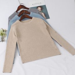 GIGOGOU Basic High Quality Thick Knitted Sweater Autumn Winter Warm Female Pullover Sweater Top Soft Long Sleeves Female Jumper 201017