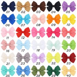 Baby Girls Hair Clips Cute Bow Hairpins Grosgrain Ribbon Bows Hairgrips Kids Infant Headwear Barrettes Accessories for Children 30 Colors YL399