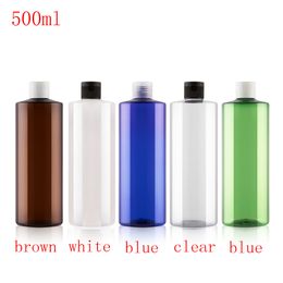 12pcs/lot 500ml white Travel Portable Empty Plastic Flip Cap Bottle Cosmetic Shampoo Lotion Liquid Sample Dispenser Vials