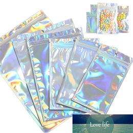 20Pcs Iridescen Bags Pouches Cosmetic Plastic Laser Iridescent Holographic Makeup Hologram Zipper new