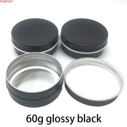 50 x Black 60g Aluminium Cream Jar Tea Leaf Pot Nail Art Makeup Lipgloss Skin Care Lotion Empty Cosmetic Metal Tins Containergood quantity