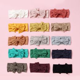 30 PCS/Lot, Fabric Knot Bow Baby Headbands, Wide Turban Headwrap, Baby Shower Gift LJ201226