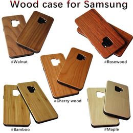 Wooden Phone Case for Samsung Galaxy S9 Plus S20 Ultra Note 9 S10 Lite Shockproof Soft TPU Wood 2 in 1 Phone Cover