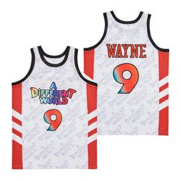 TV Series A Different World 9 Dwayne Wayne Movie Basketball Jersey Hiphop Uniform White Color Hip Hop Embroidery and Ed for Sport Fans Good Quality on Sale