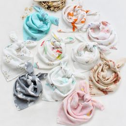 Newborn Saliva Towel Muslin Baby Bibs Double Bamboo Cotton Infant Towels Cloth Handkerchief Scarf Printed Toddler Burp 29 Designs BT6020