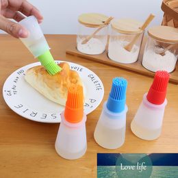 1 Pc Portable Silicone Oil Bottle with Brush Grill Oil Brushes Liquid Oil Pastry Kitchen Baking BBQ Tool Kitchen Tools for BBQ