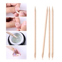 double ended cuticle pusher Canada - 100pcs set Women Lady Double End Nail Art Wood Stick Cuticle Pusher Remover Pedicure Professional Nail Art Tool Set