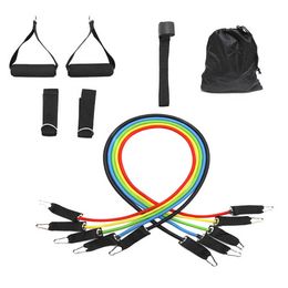 Exercise Resistance Bands Set Pull Band 5 Tube Rubber Loops Set Power Band Workout Strength Training for Home Fitness Men Women Q1225