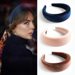 Women Velvet Thick Sponge Headband Fashion Vintage Velvet Head Hoop Wide Hairbands Party Jewellery Hair Accessories