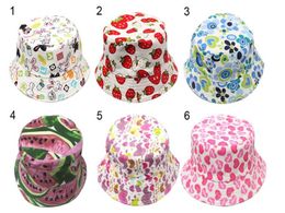 Children Bucket Hats Kids Sun Hat Floral baby sunhat kids Fishing Caps Baby Fisherman Hats Cartoon kids beach sun hats 30Colors