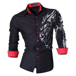 Jeansian Men's Fashion Dress Shirts Casual Long Sleeve Slim Fit Tatoo Stylish Z030 220309