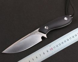 1 шт. Высочайшее качество Выживание прямой нож D2 атласная точка падения лезвия CNC полный тан черный G-10 ручка фиксированные ножи с Kydex