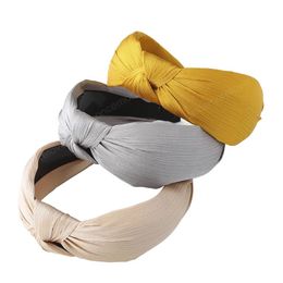 Solid Color Headband Sweet Hairbands Bezel Wide Turban Women Girls Hair Accessories Head Hoop Headwear