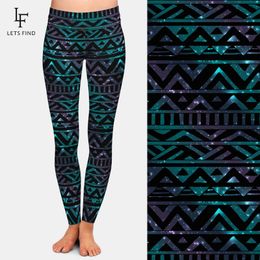 LETSFIND Brands Summer Women Black Leggings Aztec Printing Sexy High Waist High Elastic Milk Silk Plus Size Fitness Leggings 201204