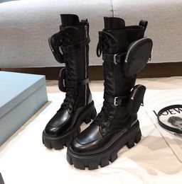 Transparent Sole Metal Belt Buckle Ankle Boots PU Thick-Heeled Thick-Soled Winter Warm Short Boots Flat-Heeled Women's Shoes