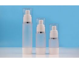 15ML frosted plastic airless bottle silver line lotion/emulsion/serum/liquid foundation/whitening essence cosmetic packing