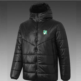 21-22 Ivory Coast Men's Down hoodie jacket winter leisure sport coat full zipper sports Outdoor Warm Sweatshirt LOGO Custom