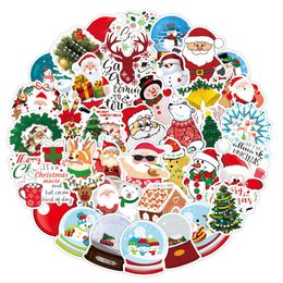 50Pcs/Lot Holiday Christmas Xmas Snow Festival Stickers Waterproof No-duplicate Sticker Laptop Skateboard Motor Car Water Bottle Decal