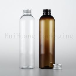 30pcs 250ml empty transparent cosmetic bottles with aluminum lid,clear travel size plastic bottle sealed lid vial