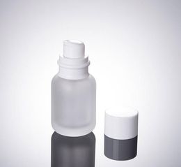 50ml Transparent Frosted Glass Cream Refillable Bottles Empty Beak Pump Lotion Cleanser Bottle Containers 50pcs